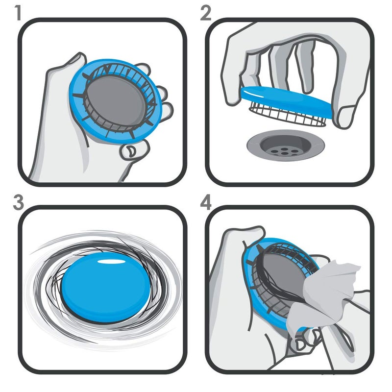 Chrome Cherry Tub Flo Stainless Steel Shower Drain Hair Catcher, Hair Stopper for Bathtub and Sink, Easy-Install Drain Filter, Fit for 0.75'' x 2.64" Sink Hole - Image 2